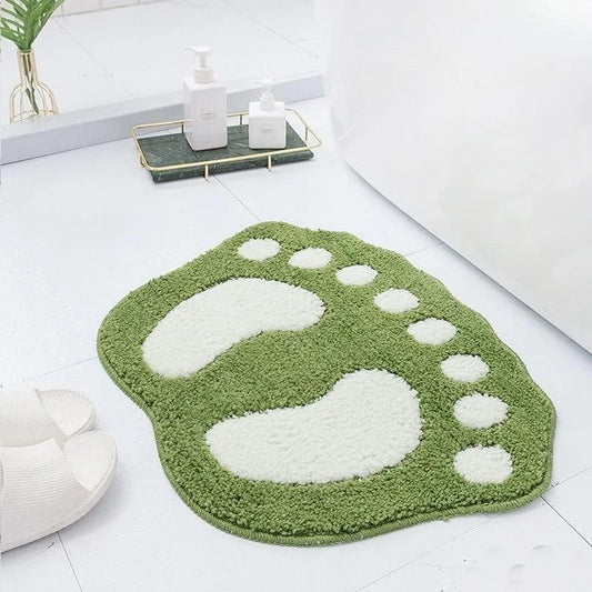 Cute Footprints Big Feet Bath Mats Pads Cartoon Style Toilet Non-slip Rug for Bathroom Carpet Floor Super Absorbent Mat Foot Rug