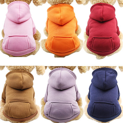 Moletons Sólidos para Cães Roupas para Pets Pequenos Casacos Jaquetas Moletom para Chihuahua Fantasia de Gato Roupinhas de Algodão para Pets