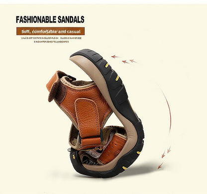 2025 Man's shoes Genuine Leather Men Sandals Summer Men's Shoes Outdoor Water Shoes Leather Sandals For Men men summer sandals