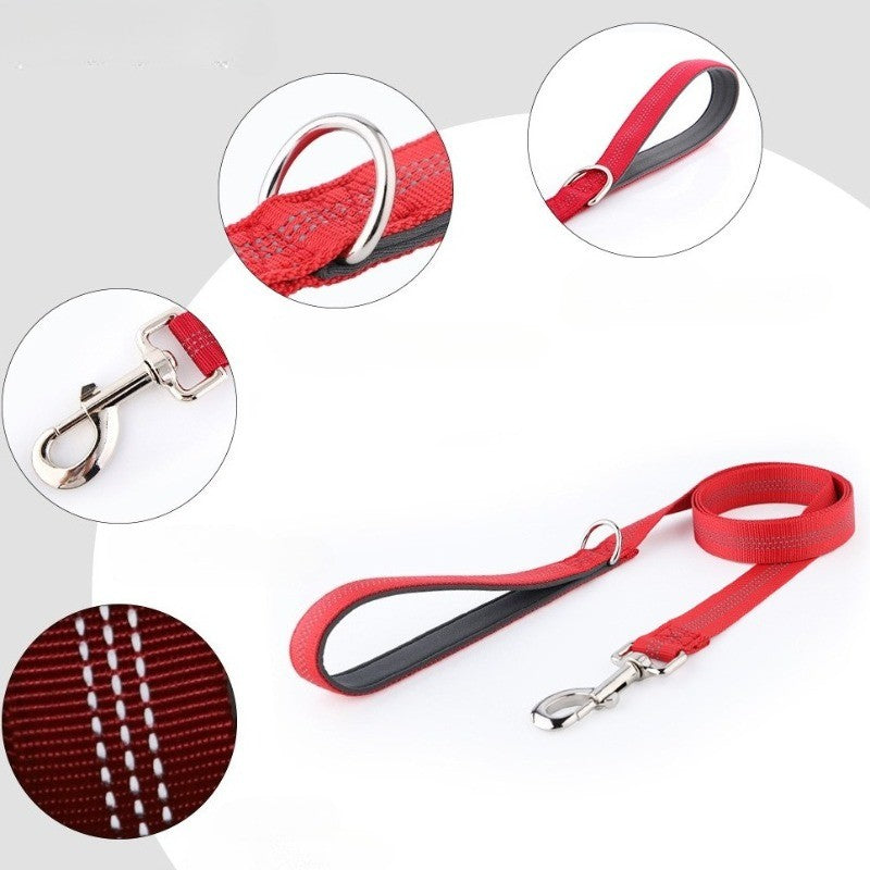 Guias para Cães Coleiras Refletivas com Cordão para Animais de Estimação Coleira para Cães Médios e Grandes à Prova de Explosão Resistente ao Desgaste e Durável