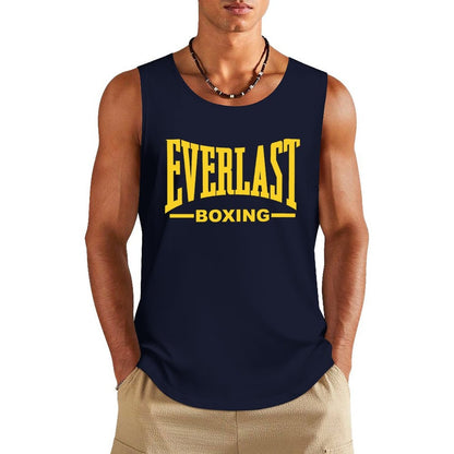 Outdoor Boxing Sports Men's Tank Tops Quick Dry Breathable Gym T-shirt Man Casual O-neck Sleeveless Shirts Fashion Fitness Vest