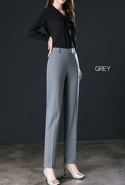 New Autumn Women's Suit Pants, Black Gray Khaki Pantalones Spring Female Slim Trousers, Asian Size 26 27 28 29 30 31 32 33
