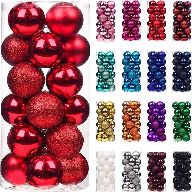 24Pcs 3cm Christmas Balls Christmas Tree Decoration Xmas Hanging Tree Pendants Home Party Christmas Tree Decor New Year Gifts