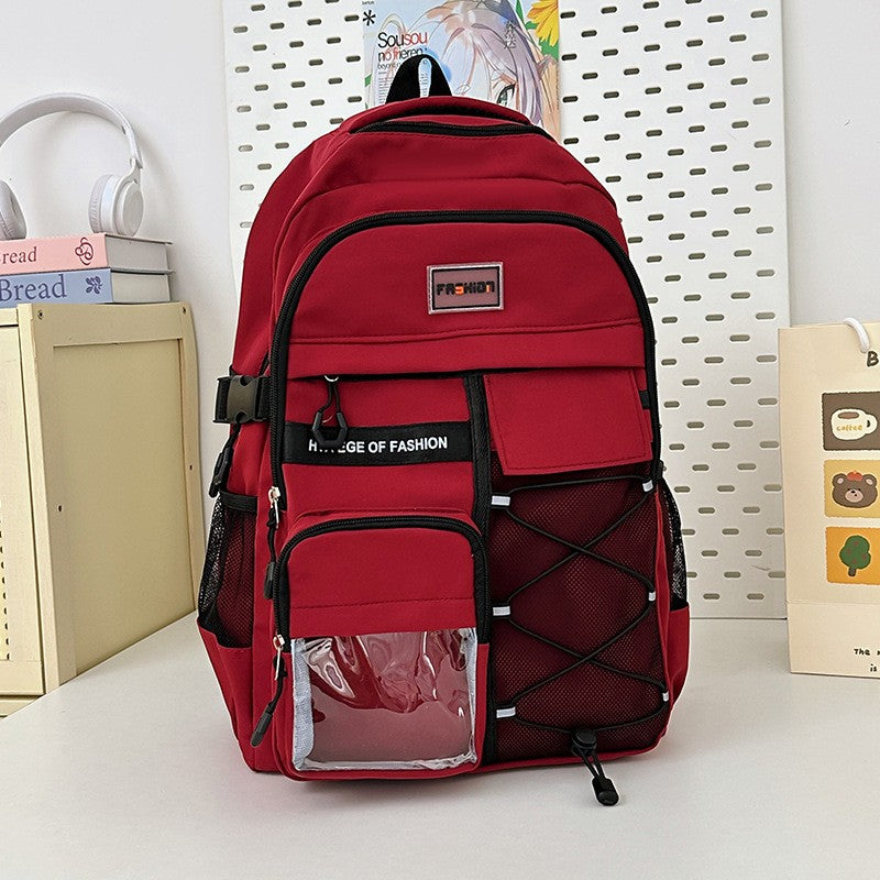 Mochila Escolar Estilo Japonês Bolsa Pequena para Boneca Grande Capacidade para Estudantes do Ensino Médio e Fundamental Masculino e Feminino Jovem Casual