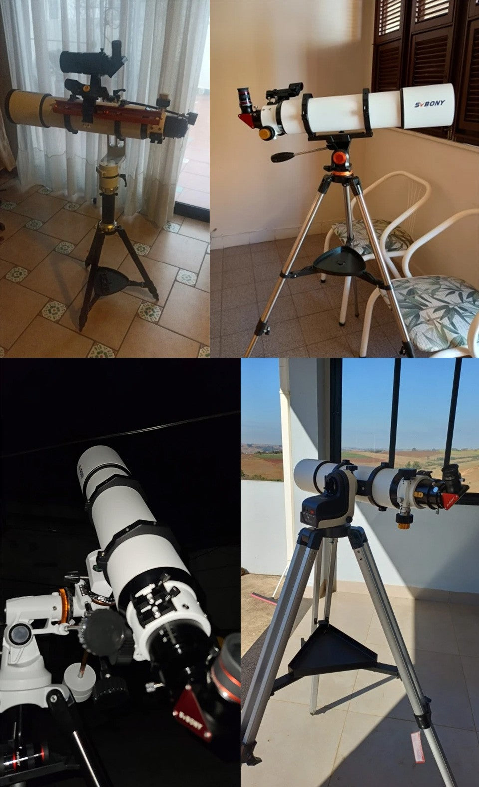 Telescópio Astronômico Refrator Svbony SV48P 90/102mm Abertura OTA com Focador de Duas Velocidades para Astrofotografia de Céu Profundo