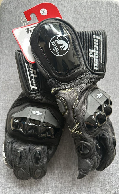 Luvas de Couro Genuíno para Motociclistas Masculinas Luvas de Motocross Corta-vento para Pilotagem ao Ar Livre Equipamento de Proteção para Motociclismo com Tela Sensível ao Toque