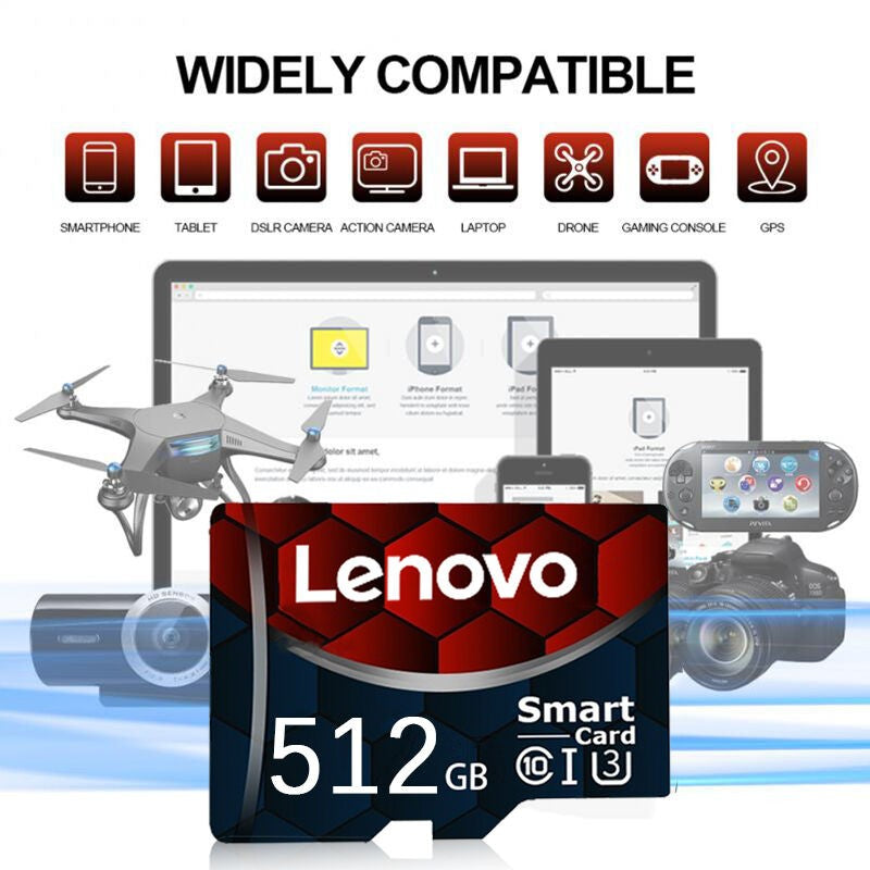 Novo Cartão Micro TF SD Original Lenovo 2 TB 1 TB 512 GB Cartão de Memória de Alta Velocidade 256 GB 128 GB Cartão TF Classe Para Equipamento de Drone Áudio PC