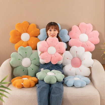 Flower Plush Throw Pillow Cute Daisy Stuffed Cushion Kawaii Sleeping Pillow Soft Office Chair Back Cushion Pet Mat Home Decor