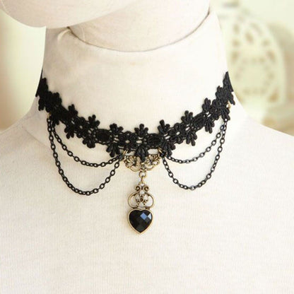 Colar Gargantilha Renda Preta Sexy Estilo Punk Personalizado Gola Renda Gótico Acessórios de Joias Presente