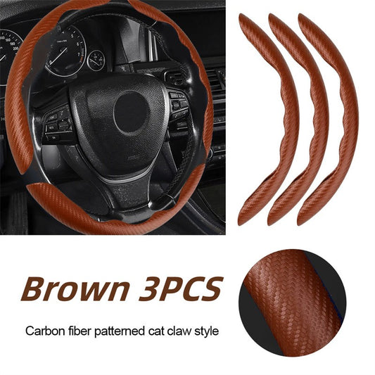 Universal Non-Slip Carbon Fiber Car Steering Cover Steering Wheel Booster Cover for Car Anti-skid Accessories
