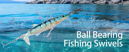 Anzóis giratórios de pesca 9KM Snap 25~100 peças, anel dividido, rolamento de esferas de pesca, girador, conectores de isca de pesca de carpa, clipe de força, pressão de água salgada