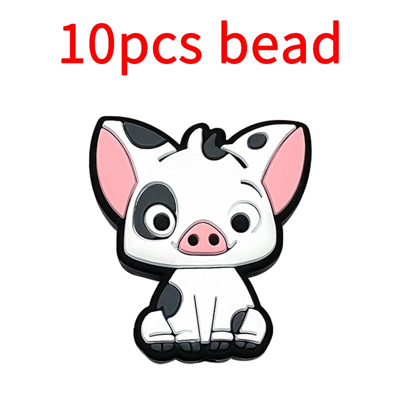 10pcs Mickey Minnie Silicone Pacifier Clips Food Grade Teethers For Baby DIY Baby Soother Nursing Pacifier Chain Accessories