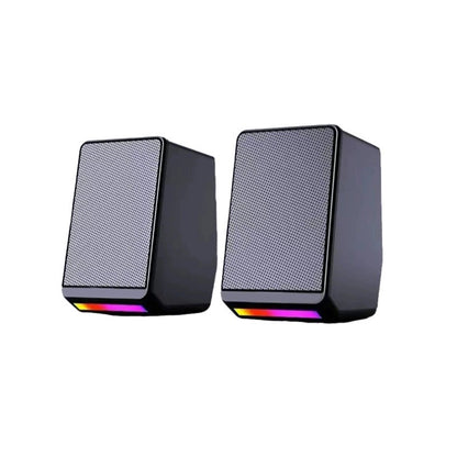Mini Caixas de Som Estéreo Multimídia para Computador Luz LED TS38 Caixa de Som Gamer com Fio e Subwoofer para Desktop Notebook TV Projetor