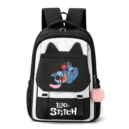 Mochila Stitch, Mochila Escolar Desenho Animado Kawaii, Mochila Grande Capacidade para Atividades ao Ar Livre, Material Escolar, Mochila de Viagem, Presente de Aniversário