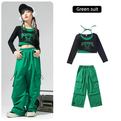 Roupa de Bebê Roupa Infantil da Moda Calças Cargo Menina Dança Hip-hop Roupa Larga de Rua Calças Infantis Casuais Meninas