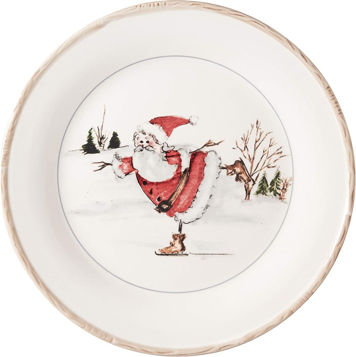 Christmas Twig Holiday Dinnerware Set – 20-Piece Christmas-Themed Earthenware Dinner Party Collection, Unique Gift Idea for Chri