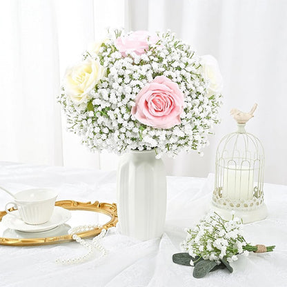 90Heads Artificial Flowers Bouquet 61cm Plastic Gypsophila Fake Flower for Home Decor Wedding Party Decorations Vase Accessories