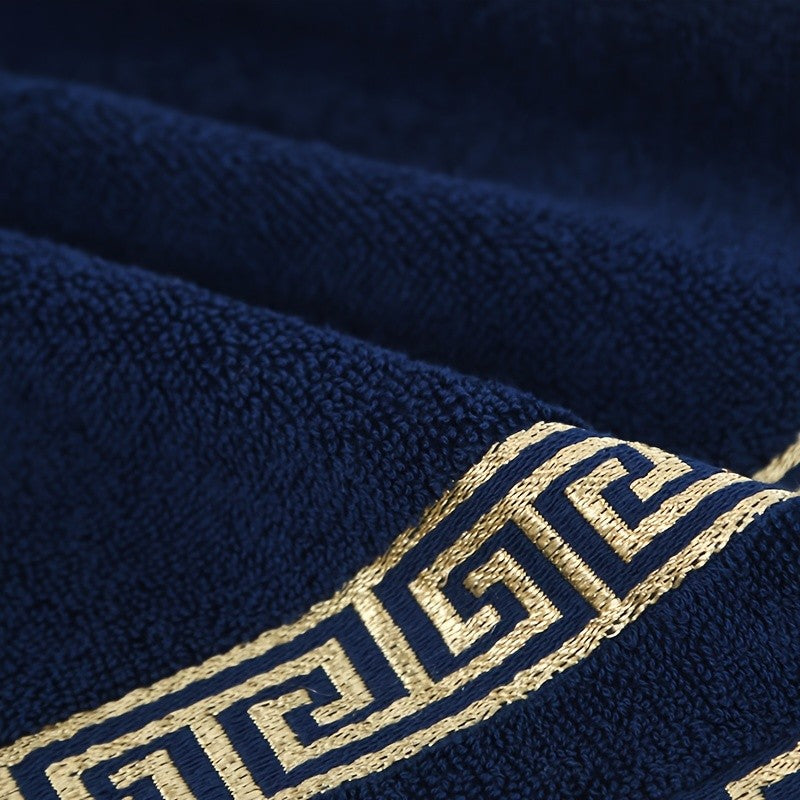 2pcs White Cotton Towels 34x74cm 70x140cm Embroidered Hotel Bathroom Towels For Adult Quick-Dry Thicken Soft Face Bath Towels