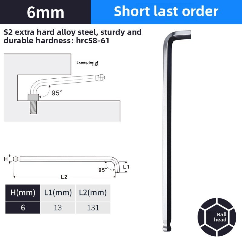 DAREX Metric Ball End Short Tail Hex Key Set 7/9 Piece Short Arm Extended High - Quality Hex Wrenches for Various Tasks