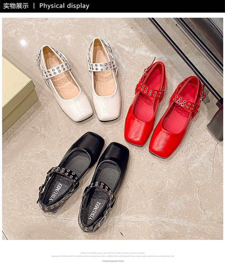 2025 Elegant Women Ballet Flats Shoes Shallow Mouth Autumn Loafers New Fall Retro Dress Lolita Tabis Shoes Zapatos De Mujer