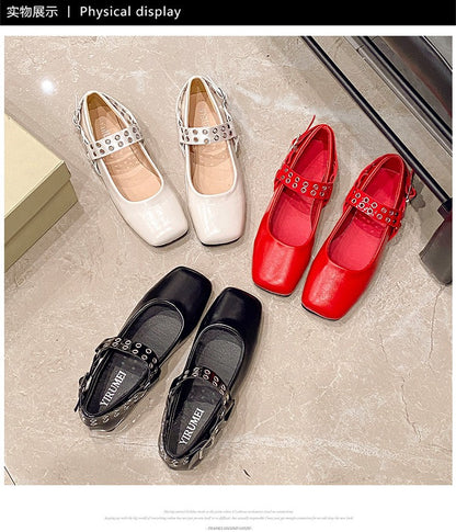 2025 Elegant Women Ballet Flats Shoes Shallow Mouth Autumn Loafers New Fall Retro Dress Lolita Tabis Shoes Zapatos De Mujer