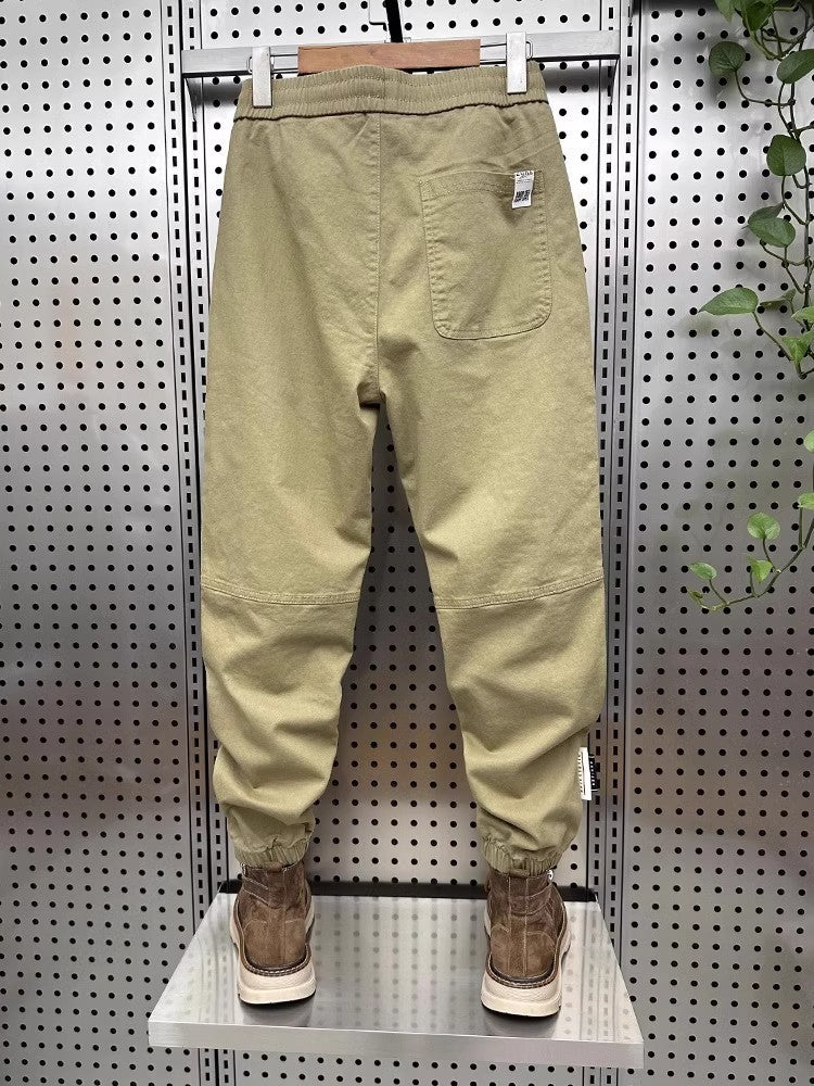 American Sle Workwear Pants Men's Trendy Brand Cuffed Harem Pants Splice Function down Jaet Spring Autumn Thin Casual Pants