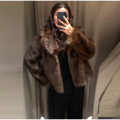 ? Fashion Double Sided Solid Jacket Women Lapel Collar Single Breasted Long Sleeve Coats 2025 Autumn New Lady Utility Outerwear