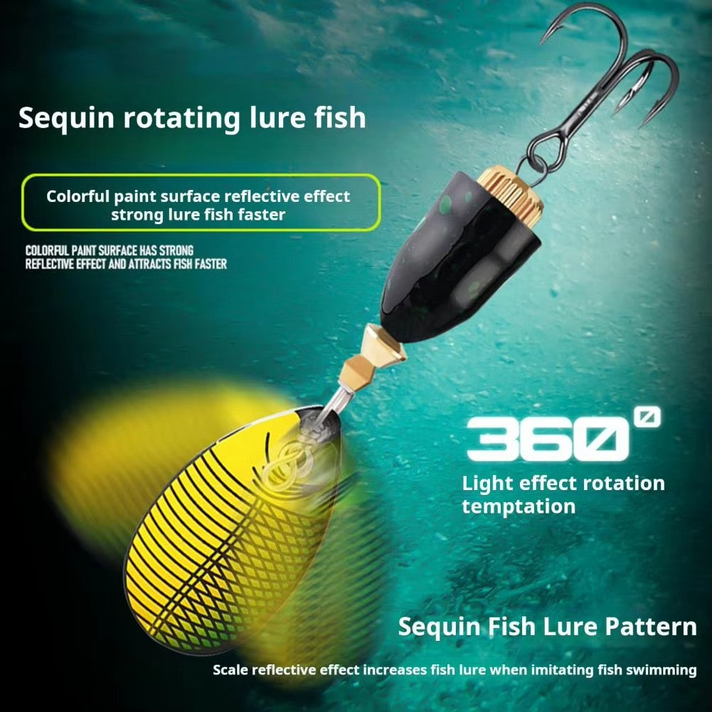 Isca de glitter composta rotativa a laser de metal, isca falsa, isca, equipamento de pesca, isca artificial giratória, isca dura
