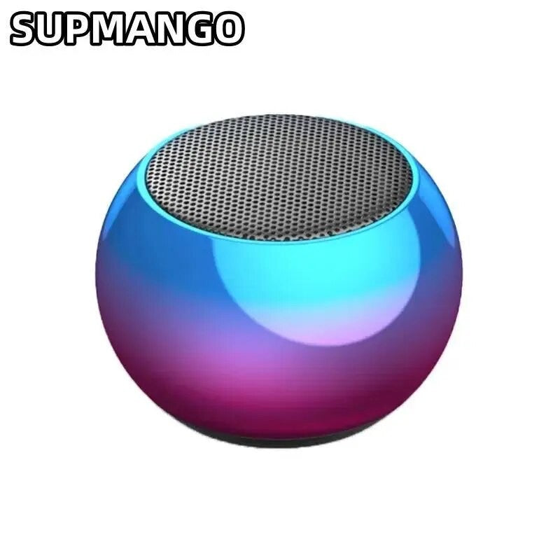 Caixa de som Bluetooth sem fio portátil pequena de metal com subwoofer estéreo e som surround, mini caixa de som Bluetooth externa