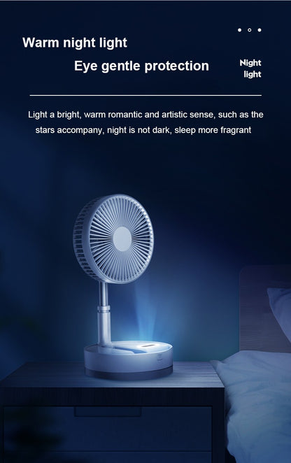 P10 10800mAh Folding Portable Fan USB Remote Control Air Cooler Silent Rechargeable Wireless Floor Standing Fan for Camping Desk