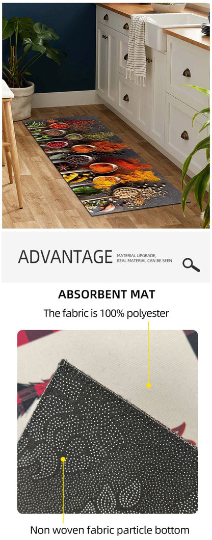 Modern Kitchen Mat Home Entrance Doormat Hallway Bedroom Living Room Decoration Floor Carpet Balcony Bathroom Anti-Slip Long Rug