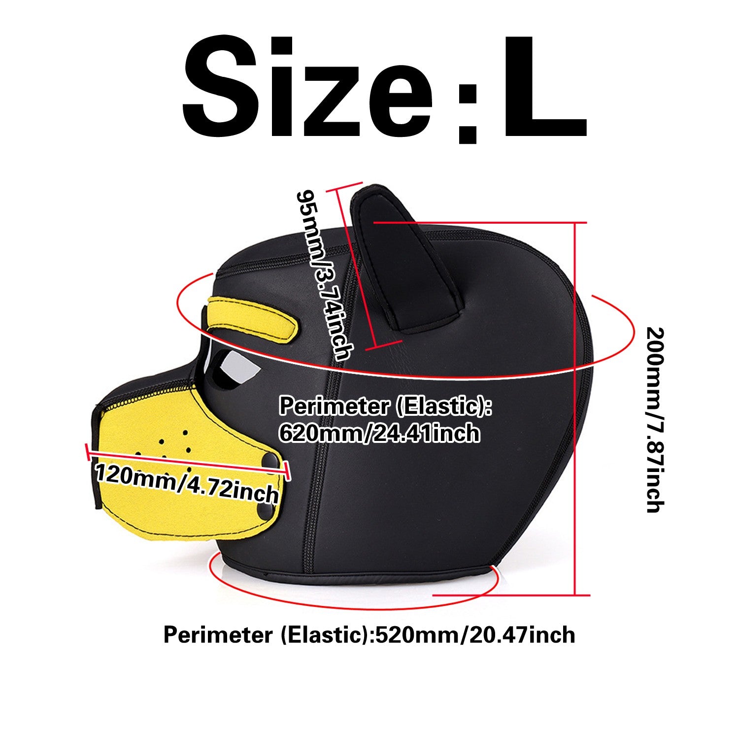 Yellow Neoprene dog headgear vest collar armband costume party costume mask cosplay Halloween gift Christmas gif