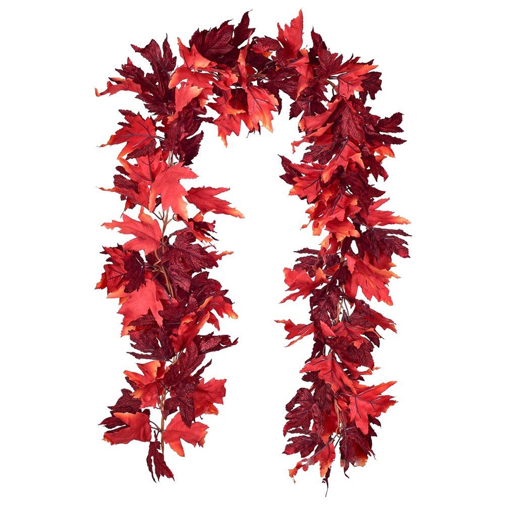 1/2Pcs 175cm Artificial Fall Maple Leaf Garland Fake Plants Autumn Decor Leaves Vine for Thanksgiving Halloween Decoration Gifts