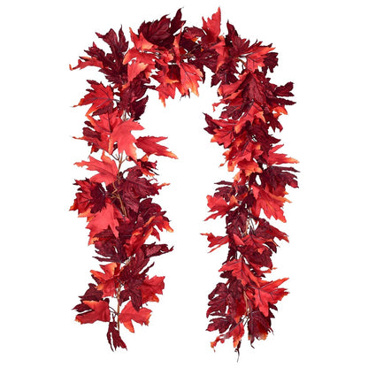 1/2Pcs 175cm Artificial Fall Maple Leaf Garland Fake Plants Autumn Decor Leaves Vine for Thanksgiving Halloween Decoration Gifts