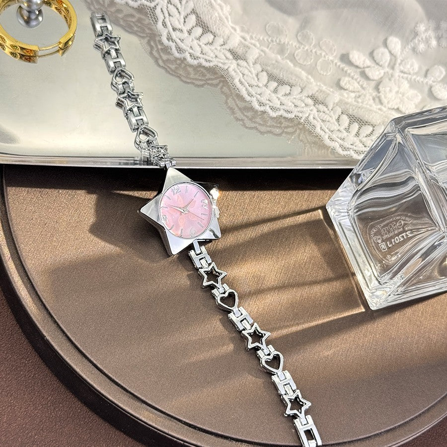 New Creative Fashion Minimalist Holiday Star Bracelet Watch Jewelry High-End Ladies Quartz Watch Elegant Timepiece Accessory