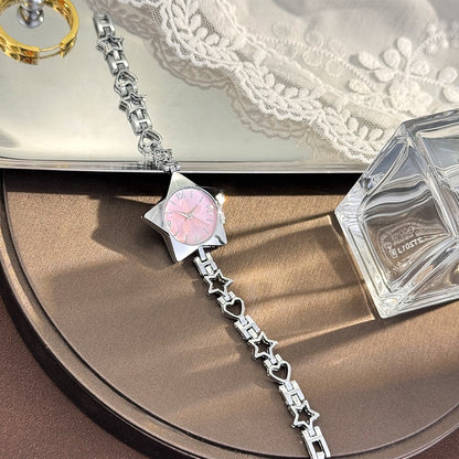 New Creative Fashion Minimalist Holiday Star Bracelet Watch Jewelry High-End Ladies Quartz Watch Elegant Timepiece Accessory