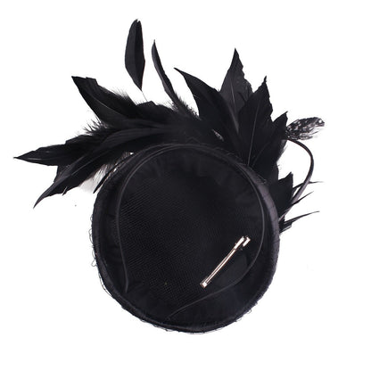 Lindo Fascinador de Cabelo de Cetim Magenta Festa Noturna Formal Chapéu para Senhoras de Igreja Chapéu de Casamento Nupcial com Penas