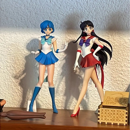 23cm Sailor Moon Anime Figura Marinheiro Marte Mercúrio Júpiter Vênus Saturno Action Figure Modelo Brinquedos Colecionáveis Presente de Aniversário para Crianças