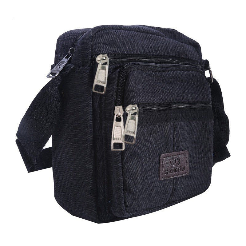 Multifunctional Men's Shoulder Bag Flap Solid Color Casual Messenger Canvas Travel Male Crossbody Bags