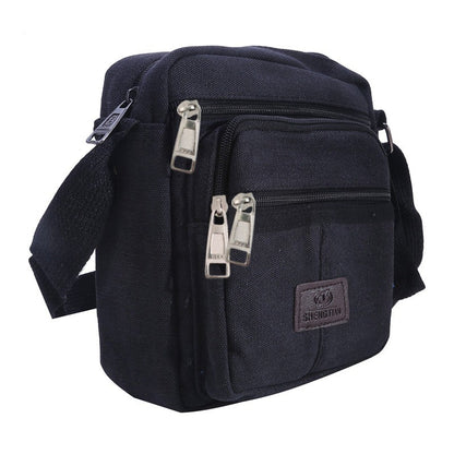 Multifunctional Men's Shoulder Bag Flap Solid Color Casual Messenger Canvas Travel Male Crossbody Bags