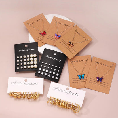 Conjunto de Joias Femininas 104 Peças/Conjunto Colar Brincos Anel Pulseira Brincos Cinco em Um Para Uso Diário de Férias 2024 Novo