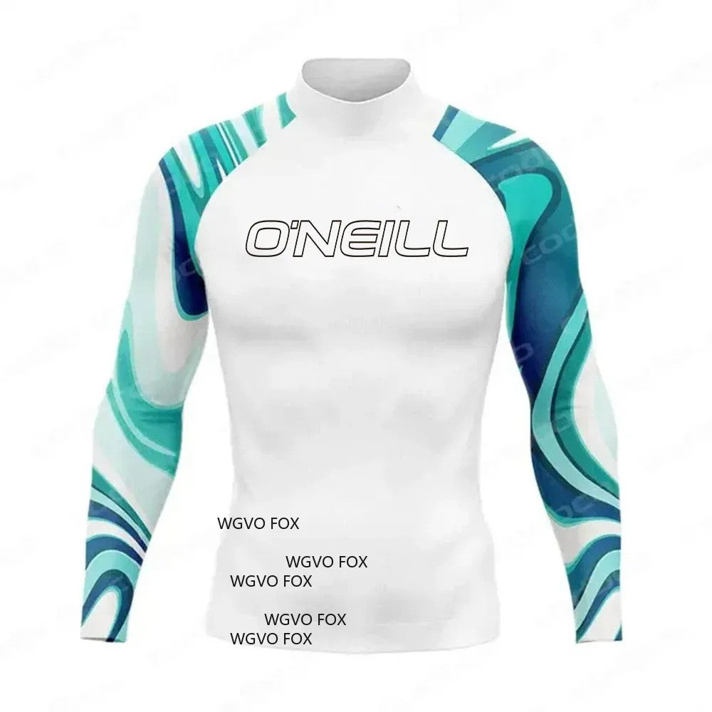 2025 Hot Men's long Sleeve Surfing Shirt Champion Rashguard For Surf Sportswear Beach UV Swimwear UPF50 Clothe