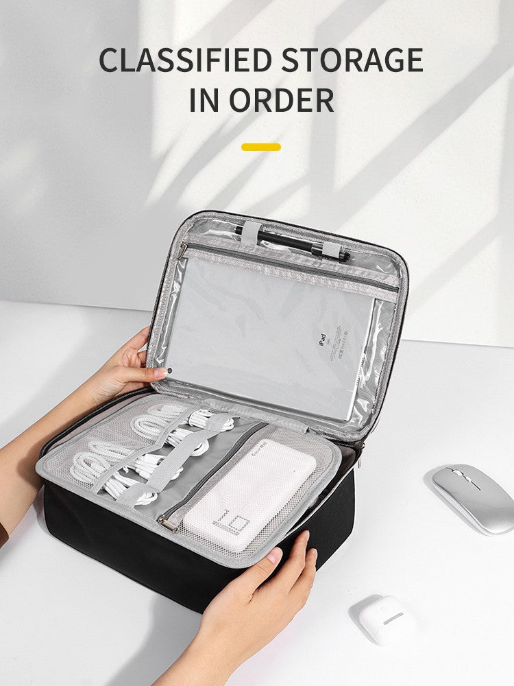 Locking Tech Organizer Bag - Anti-Theft Storage Case with Password Protection for iPad, Laptop Cables & USB Drives