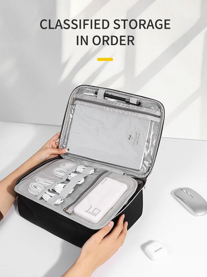 Locking Tech Organizer Bag - Anti-Theft Storage Case with Password Protection for iPad, Laptop Cables & USB Drives