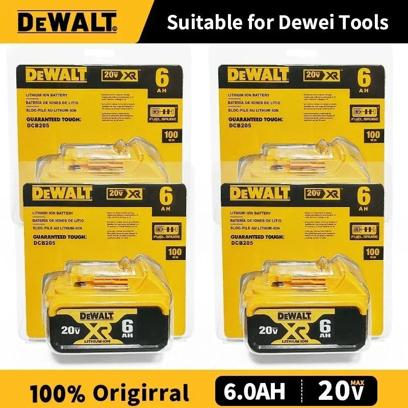 Nova Bateria Dewalt 100% Original 6Ah 20V para Ferramenta Elétrica DCB206 DCB206 20V Bateria DCB205 DCB200