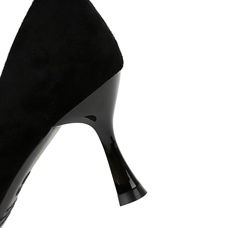 Autumn Simple Elegant 10cm 7cm High Heels Stiletto Womens Shoes Pointed Black Etiquette Professional Single Shoes Wedding Shoes