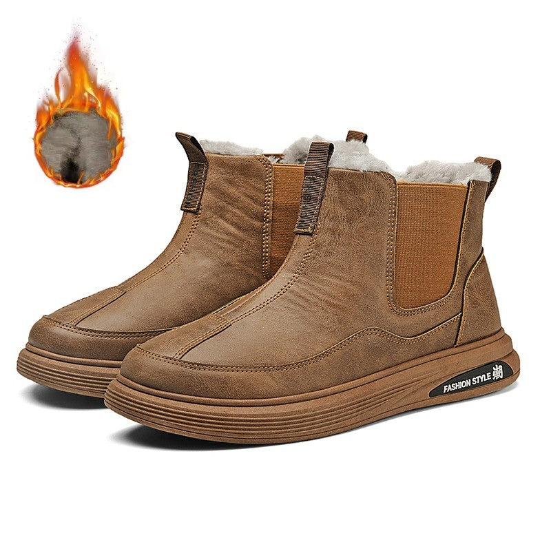 Men's Winter Boots and Cold-proof Boots 2025 Men's Winter High-quality Warm High-top Cotton Shoes Outdoor Thick-soled Snow Boots