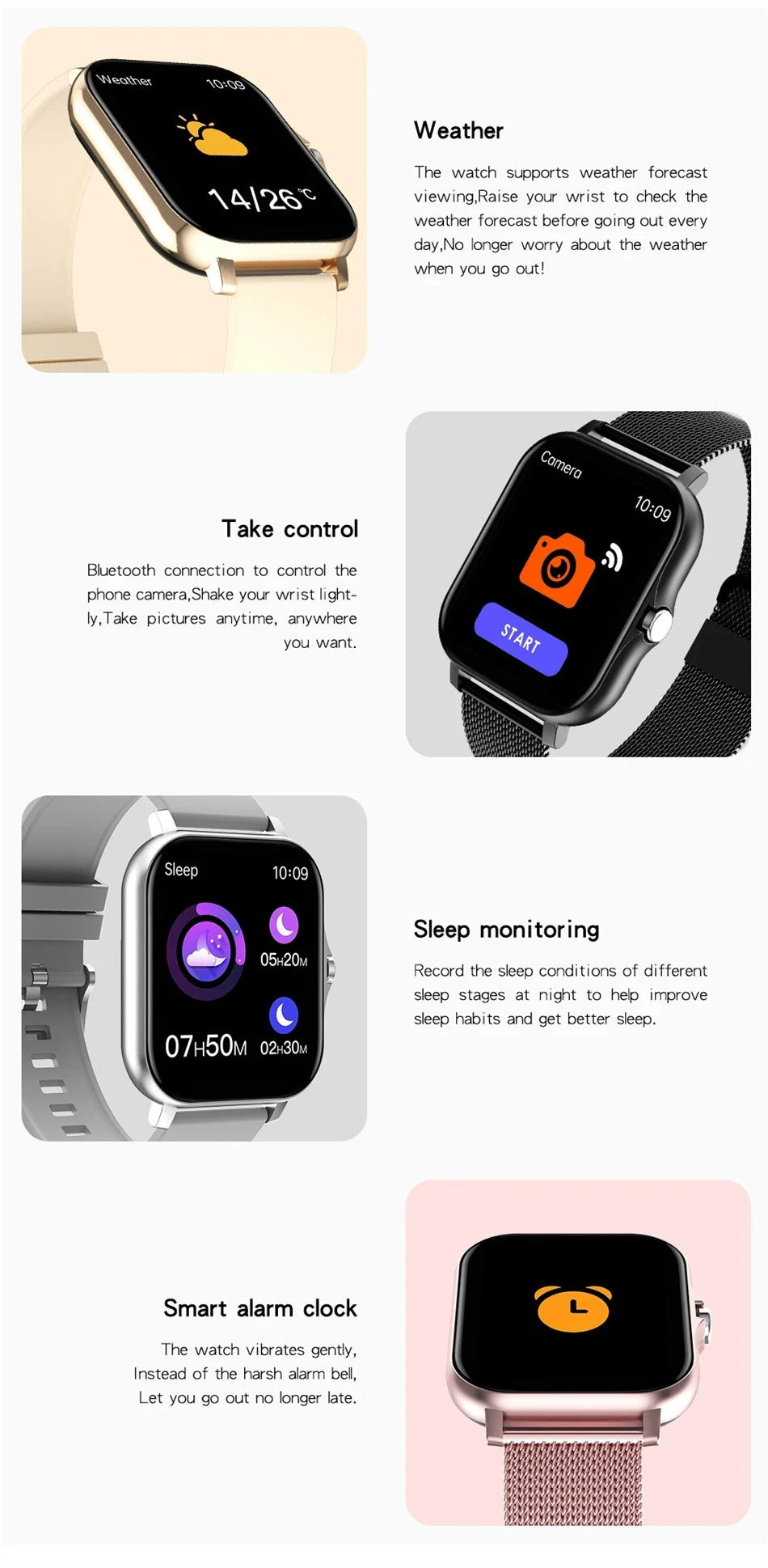 Smart Watch For Android IOS Watches 1.83inch HD Display Bluetooth Call Message Alert Music Sports Mode Smartwatch Men Women Gift