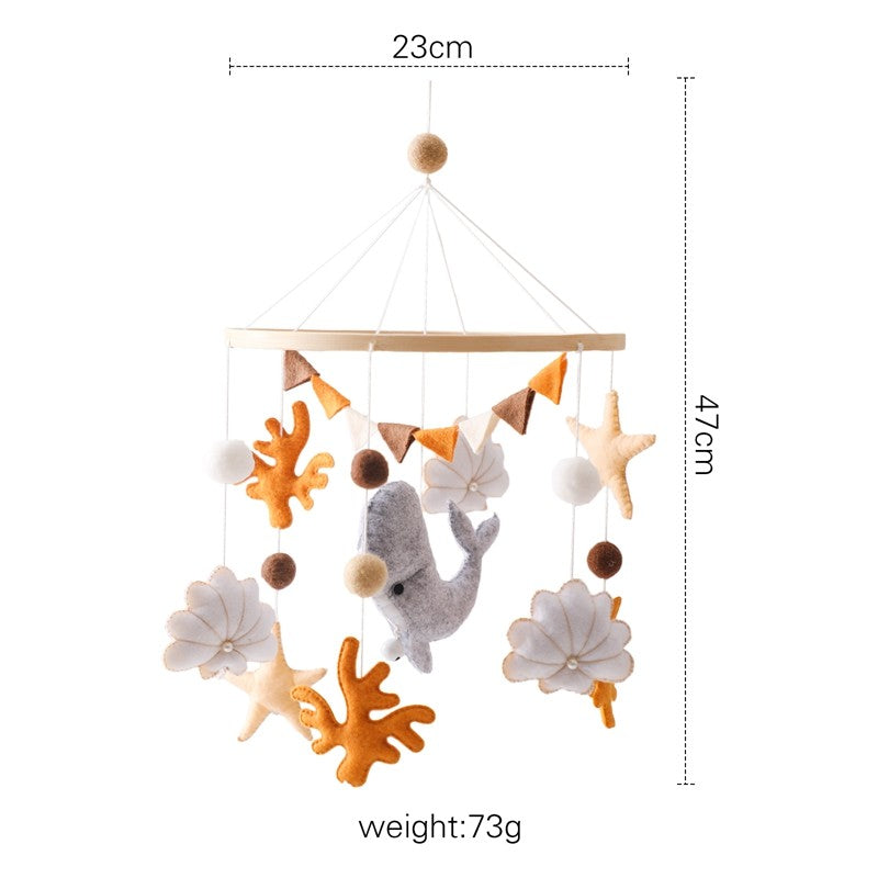 Baby Wooden Bed Bell Cartoon Rabbit Mobile Hanging Rattles Toy Hanger Crib Mobile Bed Bell Wood Toy Holder Arm Bracket Kid Gifts