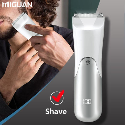 Men's body trimmer, electric shaver, electric inguinal and hair trimmer, ceramic blade male hygiene shaver trimmer